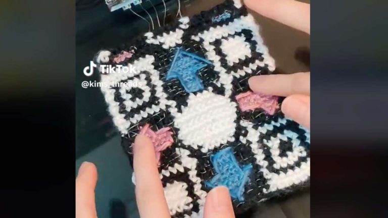 Crocheter Makes Working Dance Dance Revolution Pad