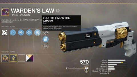 Destiny 2 Update Introduces Warden's Law Rework and Craftable Dead Man's Tale Weapon Changes